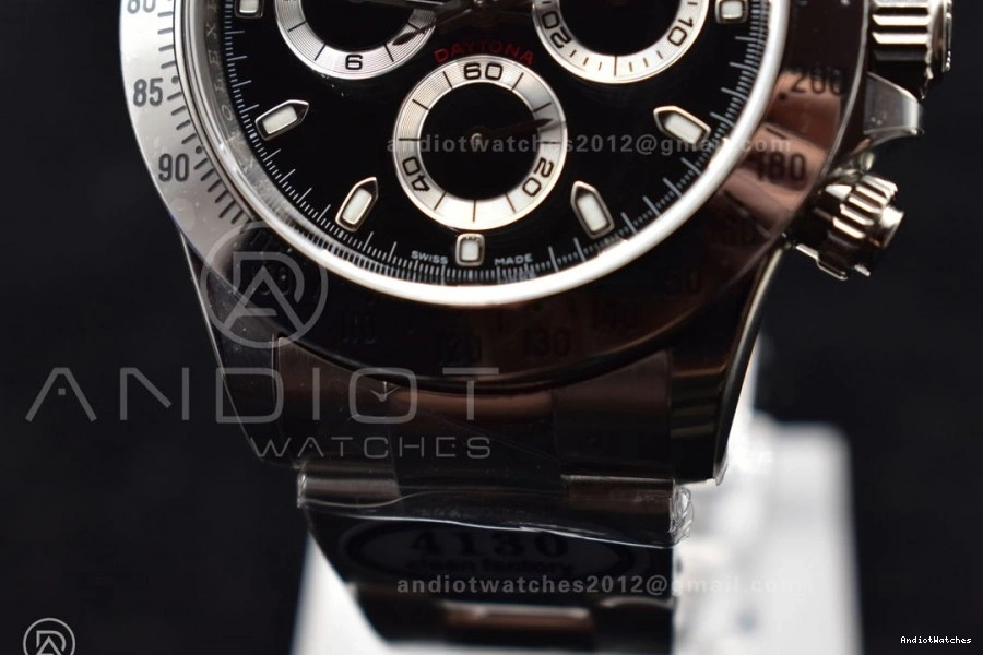 and 773 Case SA4130 Clean Bracelet 116520 Edition 1:1 Daytona Dial Best V SS SmoothTexture Black 904L 1211